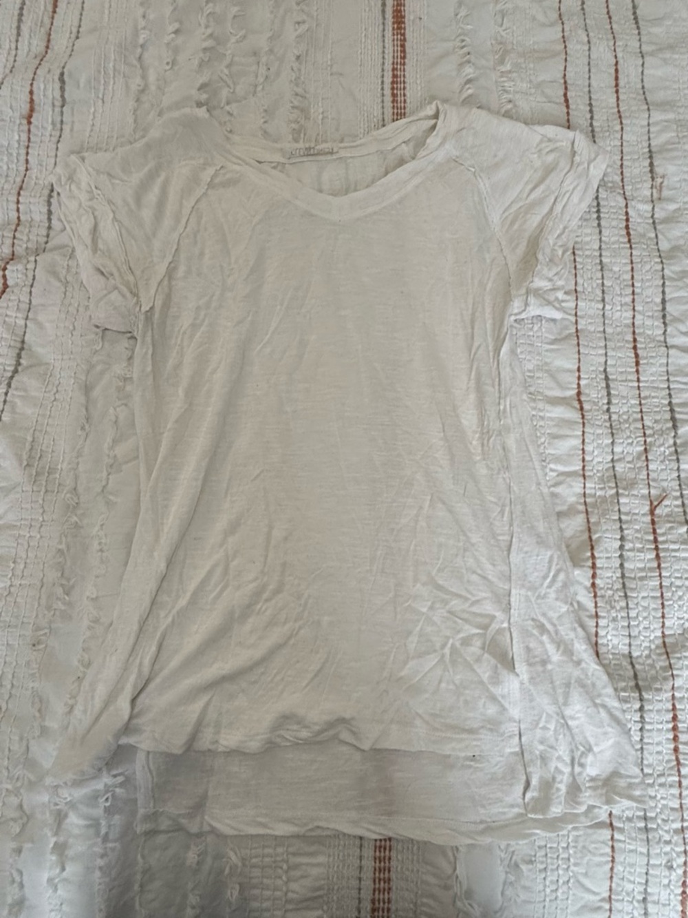 Lightweight Women's White V-Neck Tee
